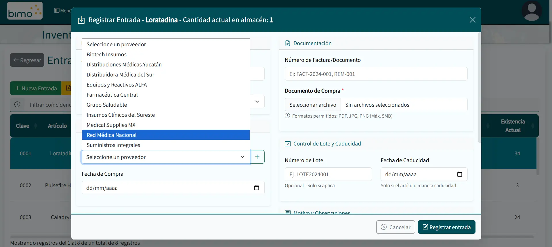 Sistema de Gestión de Inventario ERP - Imagen Sistema de Gestión de Movimientos