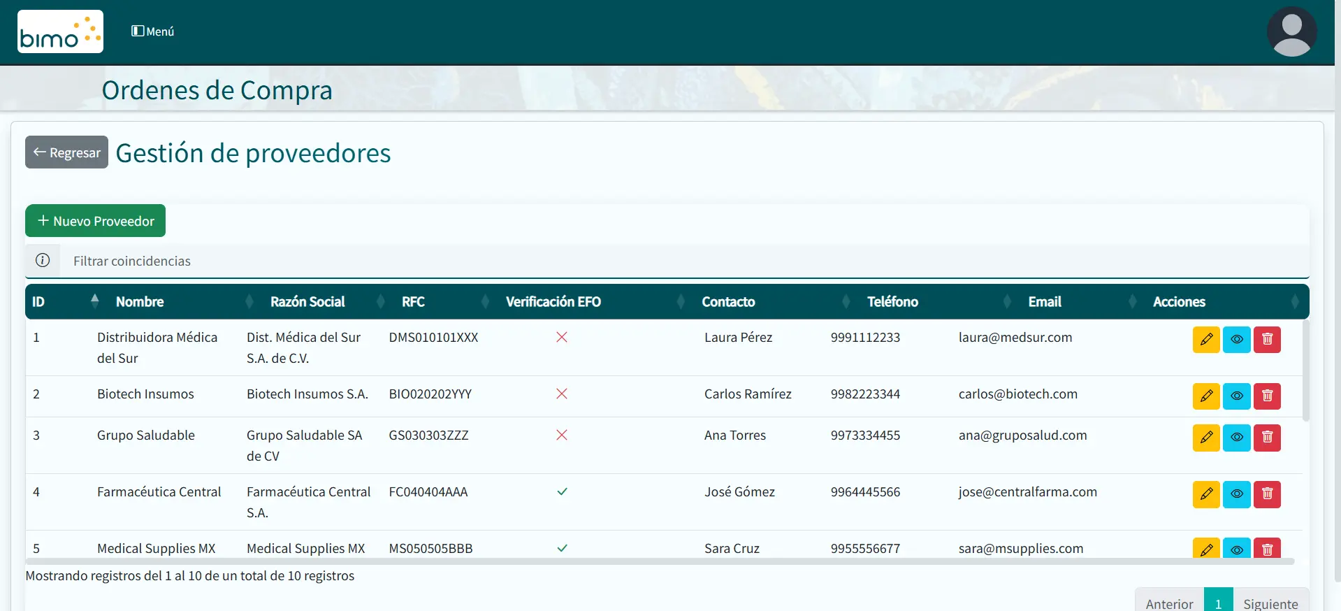 Sistema de Gestión de Inventario ERP - Imagen Sistema de Gestión de Proveedores