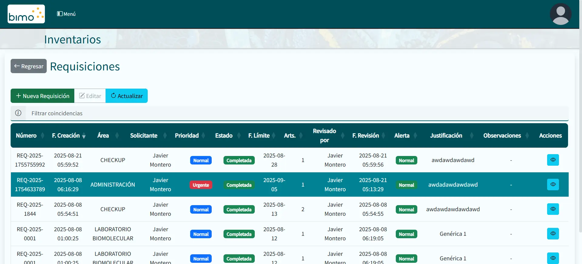 Sistema de Gestión de Inventario ERP - Imagen Sistema de Requisiciones Automatizado